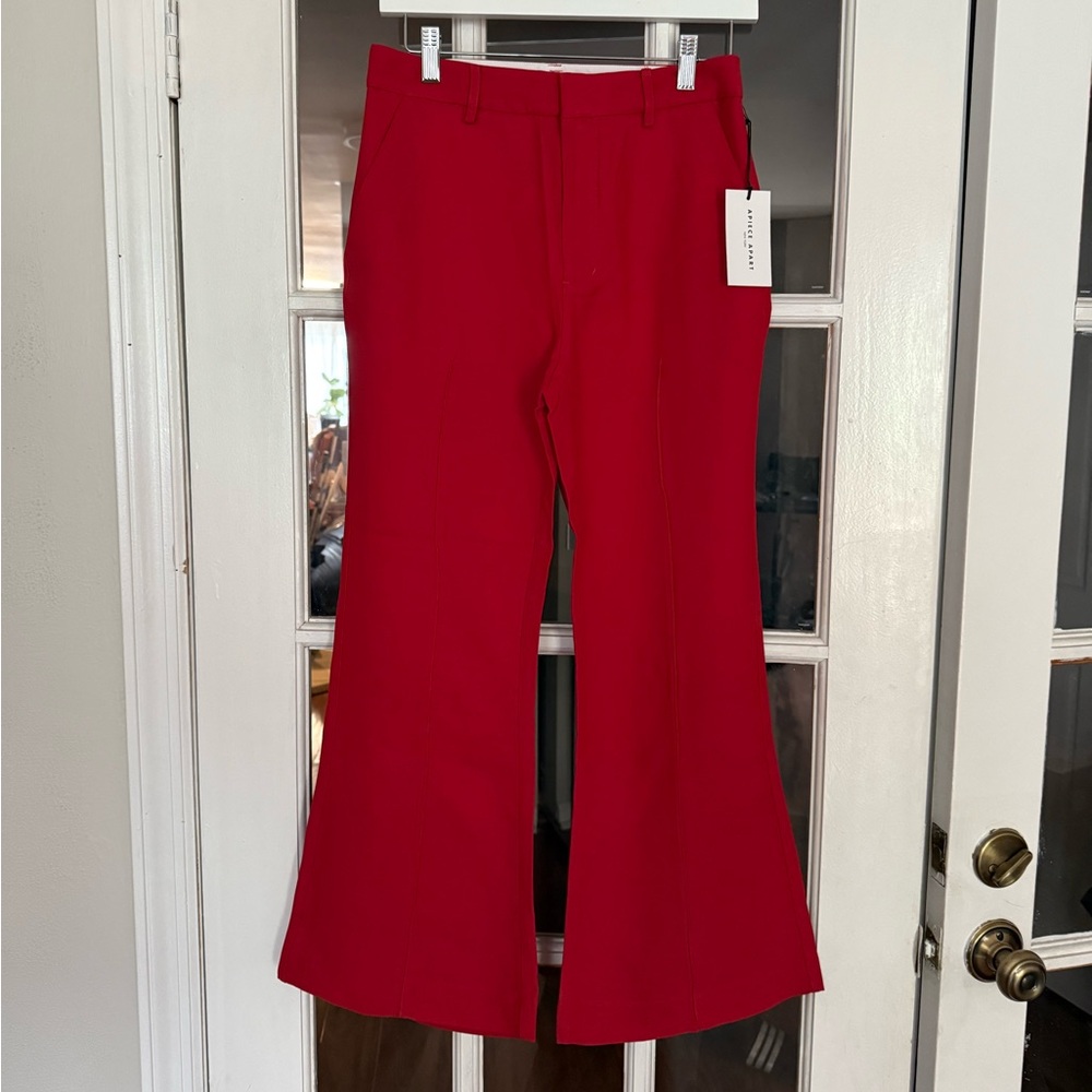 NWT Apiece Apart Red Rene Wool Viscose Flare Pants (Cropped)
